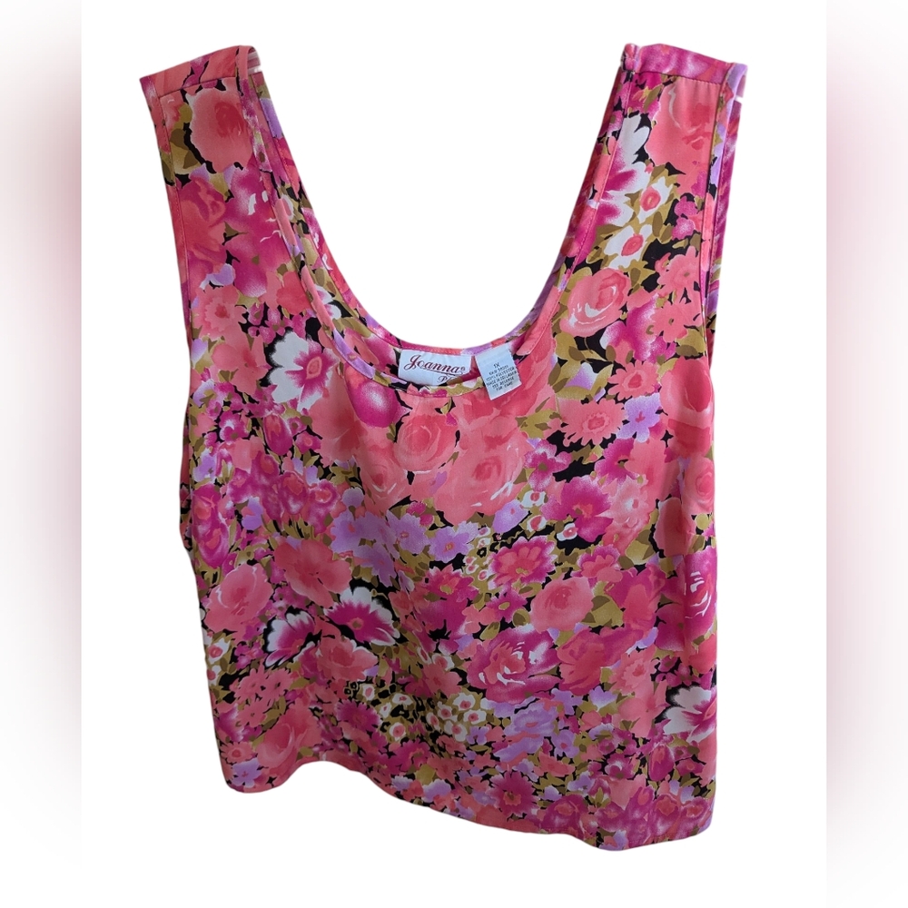 Vibrant Pink and Black Sleeveless Tank Top